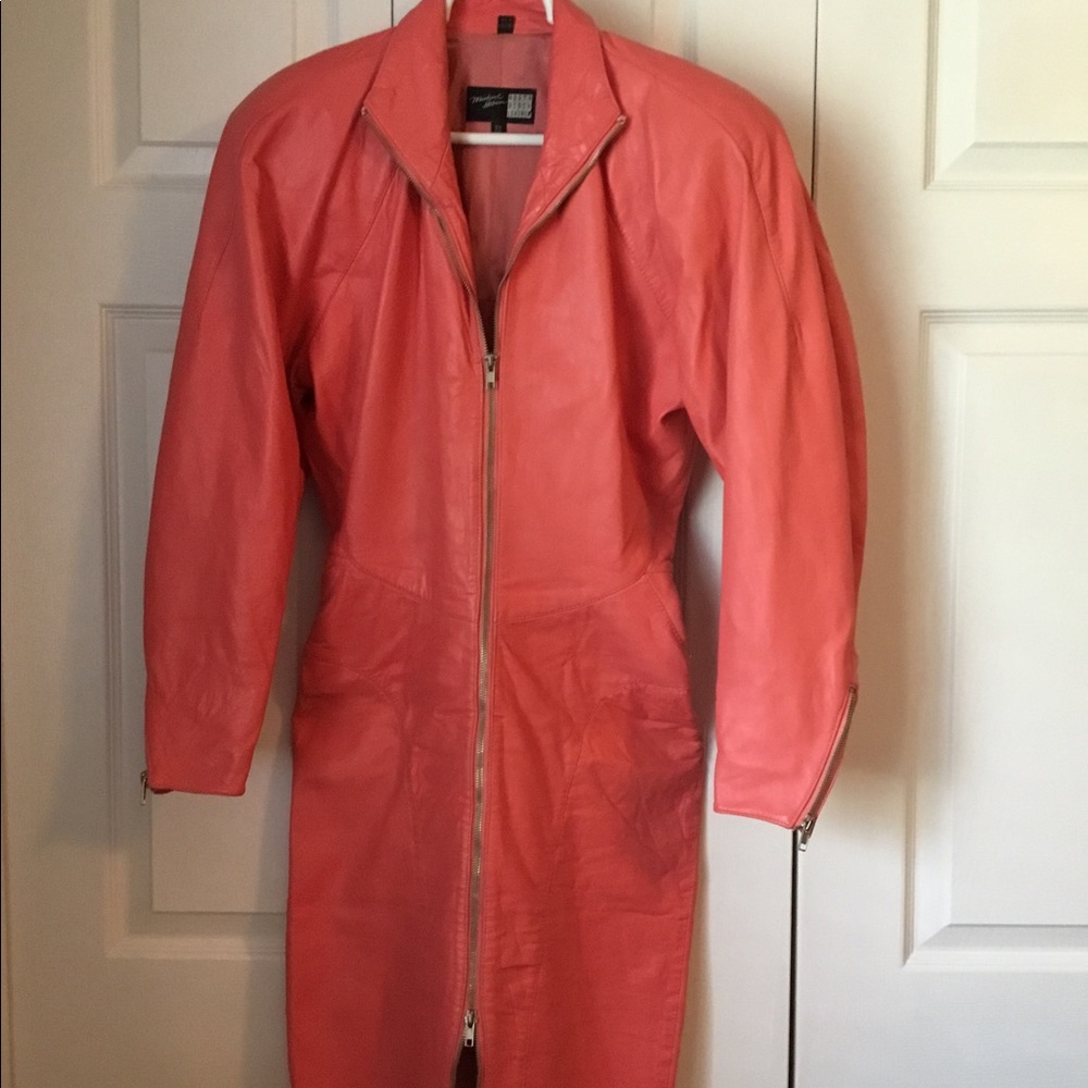 80’s  Michael Hoban North Beach Leather Dress.